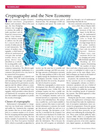 Cryptography and the New Economy - American Institute of Physics