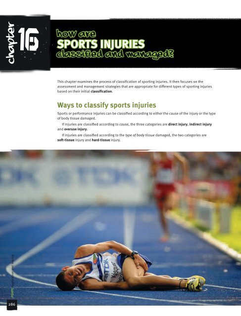 Ways to classify sports injuries