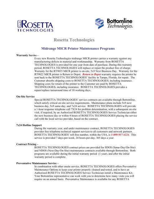 Rosetta Technologies - Bottomline Technologies