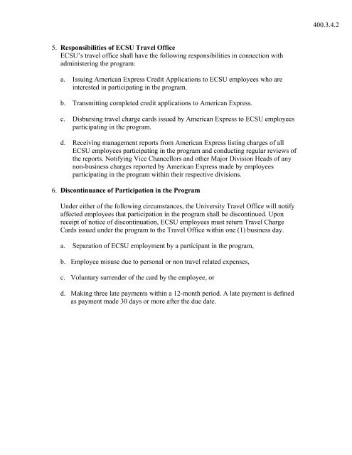 Policies & Procedures Manual - Elizabeth City State University