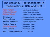 The use of ICT (spreadsheets) in mathematics in KS2 and KS3