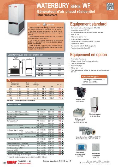 GÃ©nÃ©rateur d'air chaud rÃ©sidentiel WATERBURY SÃRIE DM ... - EMAT