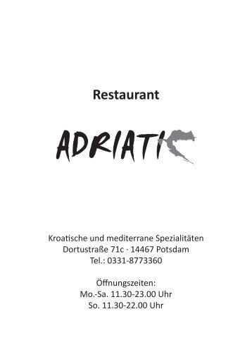 Speisekarte als PDF downloaden - RESTAURANT ADRIATIC ...