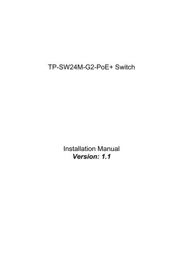 TP-SW24M-G2-PoE+ Switch Installation Manual ... - Tycon Power