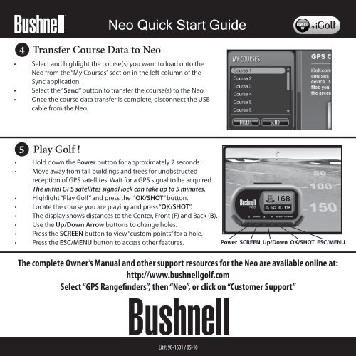 Neo Quick Start Guide - Bushnell Golf