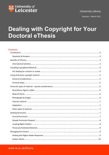 Copyright for phd thesis