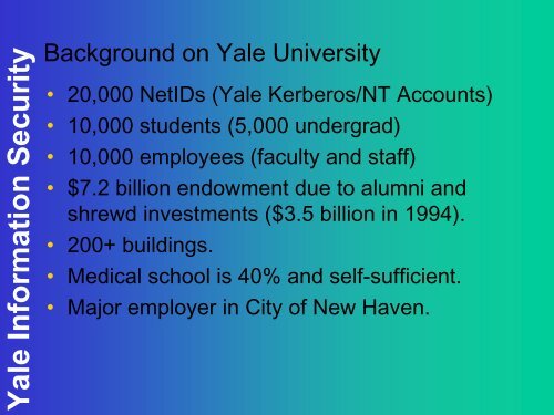 Yale University ITS Information Security Office - Zoo - Yale University