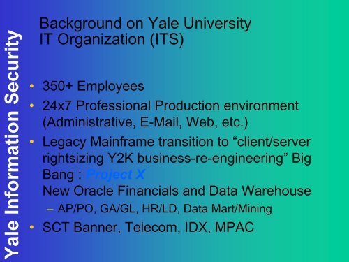 Yale University ITS Information Security Office - Zoo - Yale University