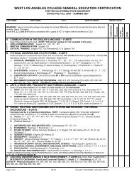 CSU GE Checklist - West Los Angeles College