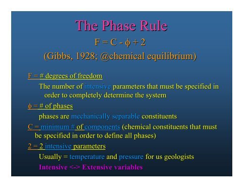 Phase Equilibrium Phase Rule Phase Diagram