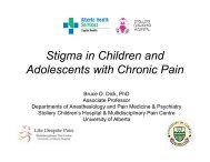 Stigma in Children and Adolescents with Chronic Pain