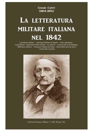 Cesare Cantu La Letteratura Militare italiana.pdf - Libreria Militare ...