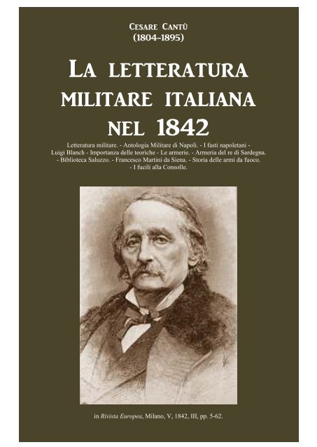 Cesare Cantu La Letteratura Militare italiana.pdf - Libreria Militare ...