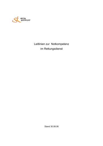 Leitlinien zur Notkompetenz im Rettungsdienst - DRK-Riesenbeck