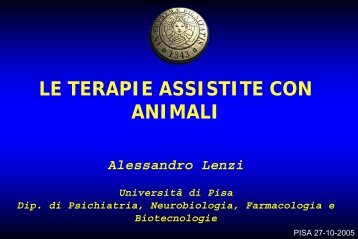Le terapie assistite con animali - Alessandro Lenzi