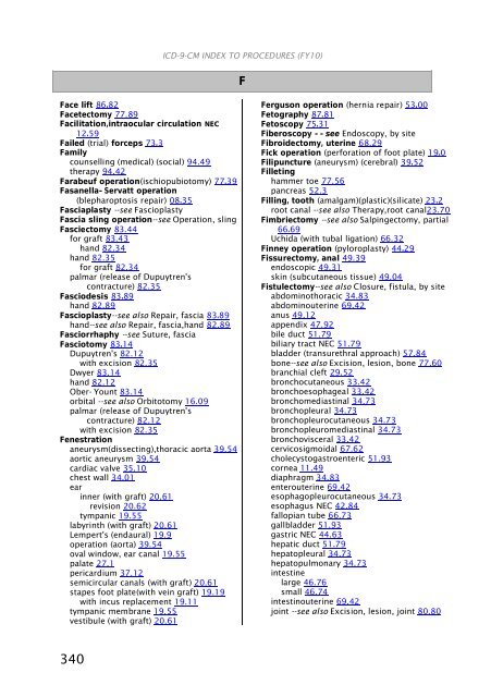 ICD-9-CM Procedures (FY10)