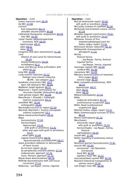 ICD-9-CM Procedures (FY10)