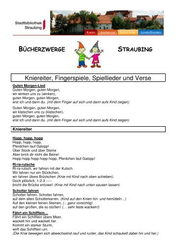 Kniereiter, Fingerspiele, Spiellieder und Verse - Stadtbibliothek ...