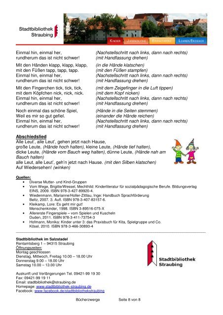 Kniereiter, Fingerspiele, Spiellieder und Verse - Stadtbibliothek ...