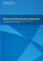 National Safe Schools Framework - Ministerial Council for Education ...