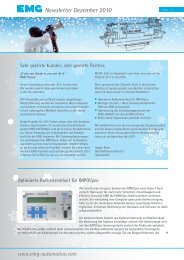 Newsletter Dezember 2010 (deutsch) - EMG Automation GmbH