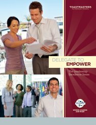 DELEGATE TO EMPOWER - District 25 Toastmasters
