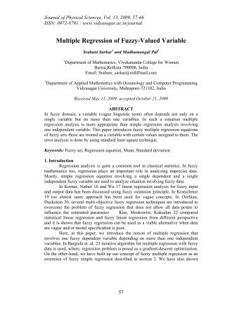 Multiple Regression of Fuzzy-Valued Variable - Vidyasagar University