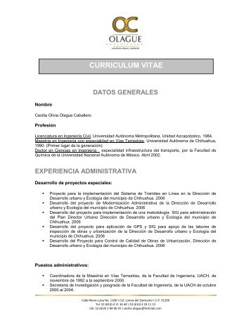 Dra. Cecilia Olivia Olague Caballero - CUDD - Universidad ...