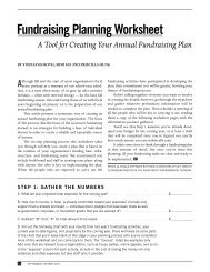 Fundraising Planning Worksheet