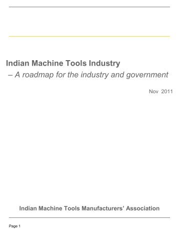 Indian Machine Tools Industry â A roadmap for the industry and ...