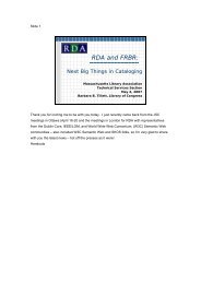 RDA and FRBR - Joint Steering Committee for Development of RDA