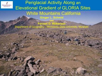 periglacial activity along an elevational gradient of gloria sites, white ...