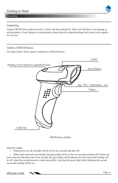 NLS-HR100 Series Hand-held 1D Barcode Scanner User ... - Sensis