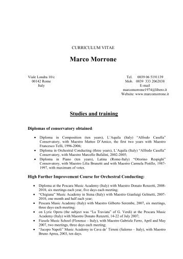 Curriculum Vitae in English - Marco Morrone