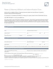 Power of Attorney Affidavit and Indemnification ... - DWS Investments