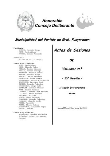 23 reunion 2 extraordinaria periodo 94 29-1-10 - Honorable ...