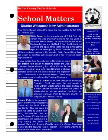 School Matters August 2012 - Bullitt County Public Schools