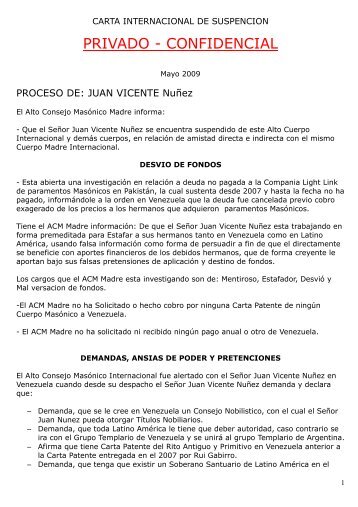 PROCESSO Juan Nunez - Sovereign Sanctuary of the Ancient and ...
