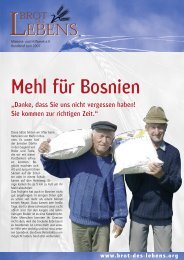 Mehl für Bosnien - bei Brot des Lebens