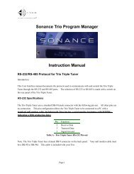 Trio Tuner Program Manager Software Instructions Ver L1 - Sonance