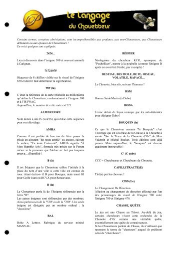 Version PDF - Patrice sur la Trace de la Chouette d'Or