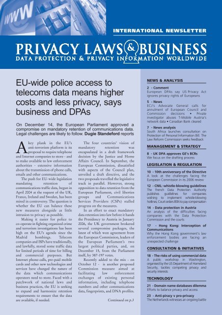 web version International NL 80 - Nov.qxp - Privacy Laws & Business