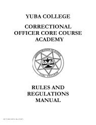 yuba college correctional officer core course academy rules and ...