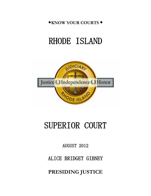 Know Your Courts - Superior - Rhode Island Judiciary