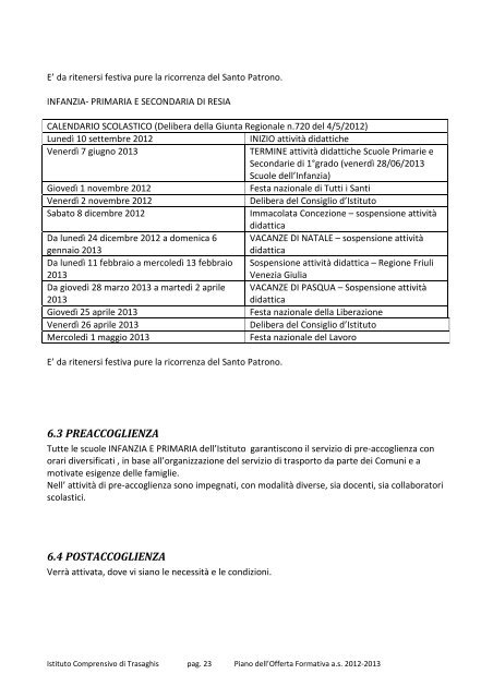 Istituto Comprensivo di Trasaghis - Direzione Didattica di Trasaghis