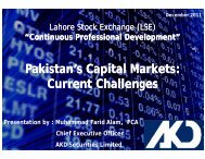 Pakistan's Capital Markets - Lahore Stock Exchange