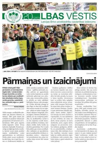 LBAS VÄstis Nr. 134 - Latvijas BrÄ«vo ArodbiedrÄ«bu SavienÄ«ba