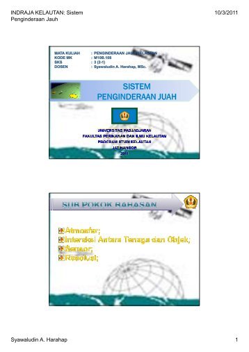 INDRAJA KELAUTAN: Sistem Penginderaan Jauh 10 ... - Blogs Unpad