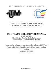 Contractul colectiv de muncÄ - Universitatea TehnicÄ a Moldovei