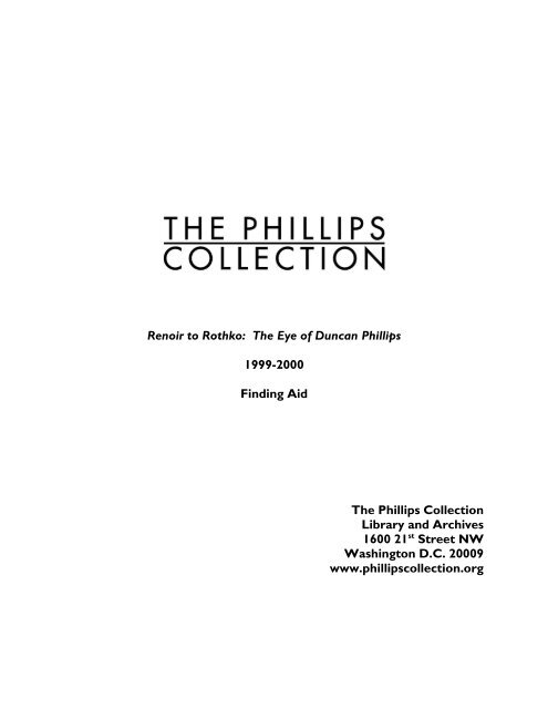 [Collection Title] - The Phillips Collection